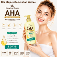 Private Label 500ml AHA Fruit Acid Bodylotion Verlichtende Hydraterende Vitamine C Whitening Bodycrème voor Donkere Huid