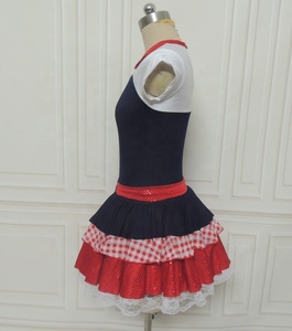 OEM New Wholesale Girl <strong>Dress</strong> Performance Dance Costume Tutu <strong>Dress</strong> Short Sleeve Leotard <strong>Cowgirl</strong> Denim Ruffle Ballet Tutu <strong>Dress</strong> - Product Image 6