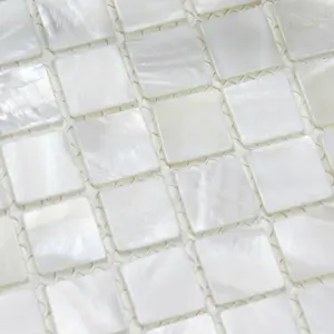 Madre de perla agua dulce Shell blanco mosaico azulejos en forma de Homero de azulejos de mosaico