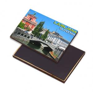 แม่เหล็กติดตู้เย็นลายประเทศยุโรป แม่เหล็กติดตู้เย็นไม้แบบกำหนดเองสำหรับตู้เย็น ลูบลยา ประเทศสโลวีเนีย - Product Image 1