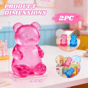Wholesale Custom Bear <b>Squeeze</b> Bear Maltose Fidget Stress <b>Ball</b> Toys Custom Logo Printed Unisex Products Transparent Sugar Bear - Product Image 2