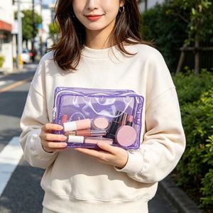 Custom Logo Pvc Toiletry Waterproof Travel Cosmetic Pouch Zipper Makeup Organizer for Storage Portable Transparent <b>Bag</b> - Product Image 4