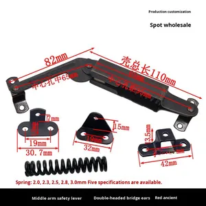 Charnière à ressort pour <span class=keywords><strong>support</strong></span> de canapé, armoire en bois, avec bras de sécurité courbé, courte/moyenne/longue, et poignée de tirage amortie - Product Image 4