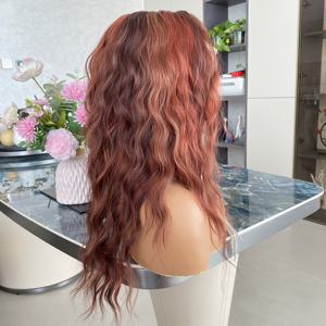 วิกผมสังเคราะห์สีแดงเข้มคุณภาพสูงแบบขายส่ง Futura ทนความร้อนสูง ขนาด 13x4 สำหรับผู้หญิง - Product Image 4