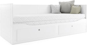 Sofá <span class=keywords><strong>cama</strong></span> <span class=keywords><strong>nido</strong></span> de madera de pino macizo de diseño moderno, Banco <span class=keywords><strong>doble</strong></span> de 80x160/200 cm con base de <span class=keywords><strong>cama</strong></span> blanca - Product Image 6