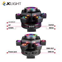 Lumière de scène DJ LED DMX à 6 bras, effet stroboscopique, lumière laser RGBW 150W, lumière de fête, faisceau mobile à télécommande pour mariage, parc à thème