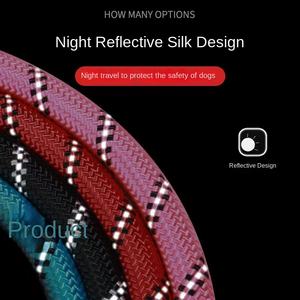 Guinzaglio per cani in Nylon riflettente antideflagrante con nastri di taglia media di razza produttori all'ingrosso ecologici - Product Image 2