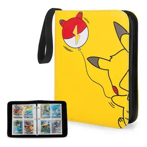 4 Taschen 50 Seiten wasserdichter Pu-Karten-Bindemittel Pokemon-Spielkartenbuch-Sammlung Ordnungstasche