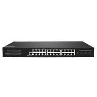 Switch Gigabit Ethernet de 24 Puertos, 4 Ópticos y 24 Eléctricos, Gestión de Red QoS, Capacidad de 56 Gbps, Modelo XH-8800-4S24F-GL