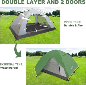 Tienda de campaña para 2-3 personas, tienda de campaña para exteriores, senderismo, familia, tiendas manuales baratas, impermeables para jugar - Product Image 4