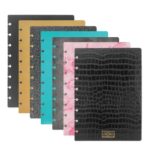 Custom Logo Disc Binding a5 sublimation notebook cover pre-punched holes made of THIN PU for RINGNOTE