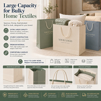 Sac en papier cartonné ivoire de luxe robuste pour meubles, avec autocollants en papier de soie personnalisés pour la décoration intérieure et les boutiques