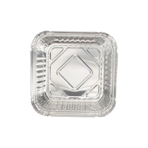 Disposable Aluminum Foil Lunch Box 540ml Square Microwave Safe For Picnic - Product Image 1