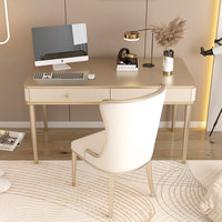 Ensemble de chaises de bureau en bois de cerisier de luxe léger, couleur champagne, multifonctionnel, moderne, minimaliste, bureau d'écriture, bureau pour petit espace