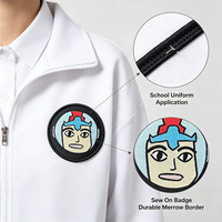Écussons tissés personnalisés de haute qualité, thermocollants, en tissu de dentelle, badges nominatifs pour uniformes scolaires, durables et réutilisables