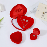 Caja de Presentación de Joyería A1 en Forma de Corazón, Roja, para Exhibición de Collares, Inserto para Pendientes y Estuche Compacto para Anillos, Ideal para Regalos de Novia