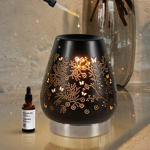 Artigianato su misura per la casa piccolo bruciatore a cera incenso nero in ceramica fragranza elettrica scaldabagno profumo Aroma lampada - Product Image 1