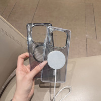 Étui de téléphone RM NOTE14 Pro en alliage de nickel, coque transparente attrayante, cadre de caméra chromé, texture tissée, coque arrière pour téléphone portable