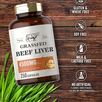 Kapsul Hati Sapi Ausreson OEM Suplemen Energi Vitamin A B12 Hati Sapi Halal dari Sapi yang Diberi Makan Rumput Vitamin Alami Kapsul Hati Sapi
