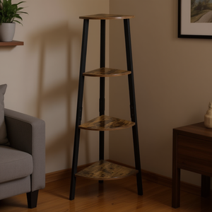 Étagère d'angle industrielle en métal à 4 niveaux DB, rangement durable pour la maison et le bureau - Product Image 2