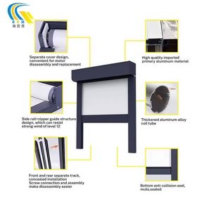 2025 nouveaux stores automatiques pare-soleil <span class=keywords><strong>rideaux</strong></span> de moteur stores à rouleau coupe-vent pour balcon fenêtre motorisée tissu extérieur - Product Image 4