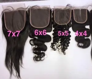 Оптовая продажа с фабрики, выровненные с кутикулой прозрачные hd кружевные человеческие волосы 4x4 5x5 6x6, hd кружевные застежки, необработанные индийские волосы
