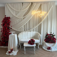 Rideau de fond en polyester et élasthanne extensible 4 directions blanc moderne, panneau de fond, tuyau et draperies pour la décoration de scène de mariage, d'événements et de fêtes