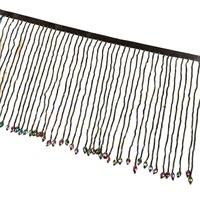Superbe frange de 15 cm en perles de verre à coudre à la main pour la décoration textile de la maison