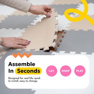 Tapete de juego de espuma EVA para bebés, libre de BPA, 16 piezas entrelazadas, tapete de gateo para bebés - Product Image 6