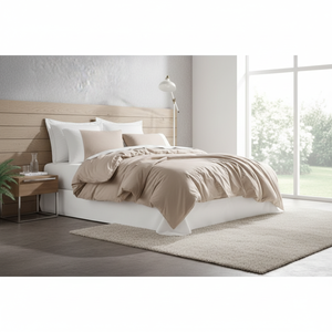 Cotton Box Mink-Cream King Queen Twin Sizes Solid Pattern Double Duvet Cover <b>Set</b> for Bed <b>Comforter</b> Home Wedding Hotel Use-Light - Product Image 3
