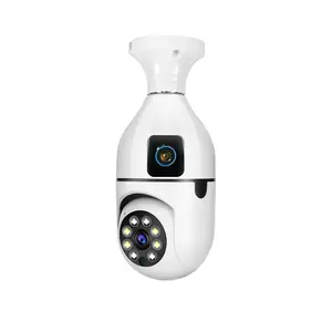 360度デュアルレンズAiスマートミニベビー電球カメラセキュリティIPCCTVカメラ屋内家庭用監視用