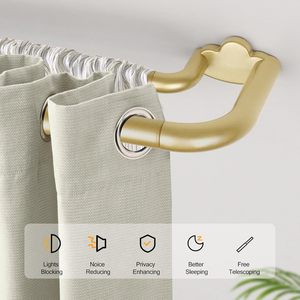 Aste <span class=keywords><strong>per</strong></span> Tende Moderne e Lussuose, Doppie 25mm, Regolabili ed Estensibili, in Metallo con Finali <span class=keywords><strong>per</strong></span> Arredamento Casa Moderna - Product Image 2
