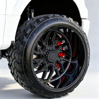 Jantes en alliage forgées JM Offroad Deep Dish Gloss Black Multi Spoke 18-26 pouces 6x135/8x170/8x180 PCD pour F150 pour Silverado