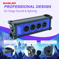 Boîtier répartiteur audio réseau 4 canaux RJ45 vers 4 connecteurs XLR CAT6 Ethercon 3 broches XLR DMX Extender pour scène et studio audio