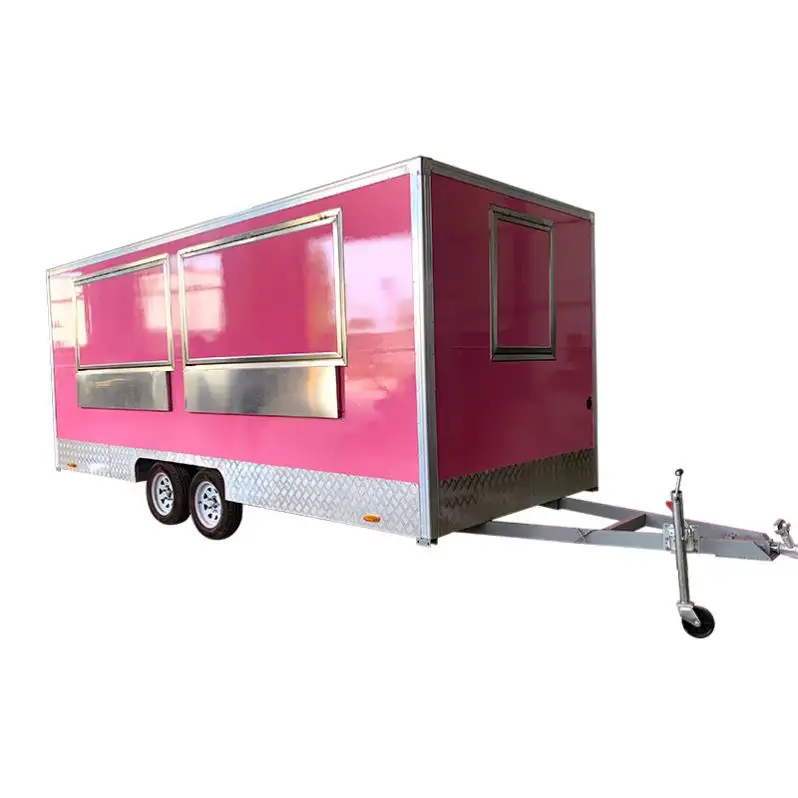 Caminhão de fast food com reboque quadrado de concessão móvel personalizado nos EUA