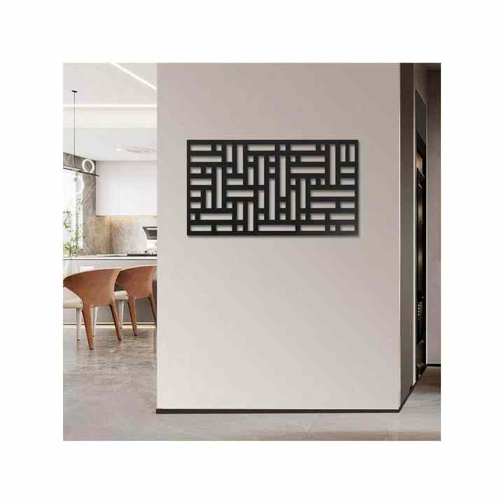 Black Metal Laser Cut Decorative Outdoor Privacy Screen Panel Indoor Metal Wall Decor Panel for Bedroom Dining Sitting Room