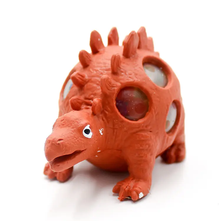 Juehuayi — jouet anti-Stress, en plastique TPR, dinosaure avec boules en maille, perle mixte, 3 pièces