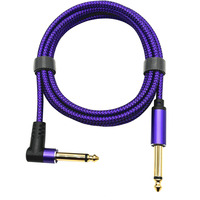 Câble d'instrument audio 6.35mm 90 degrés Angle droit 1/4 pouces câble TS haut-parleur câble de guitare Instrument électrique basse AMP cordon