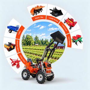 Mini Tractor Agrícola 4x4 con Implementos, Tractor Pequeño con Motor Diésel en Venta, Maquinaria Agrícola - Product Image 1