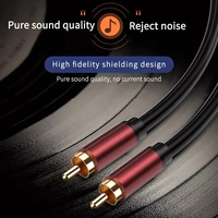 Câble coaxial numérique RCA mâle-mâle plaqué or HIFI, longueur personnalisée, câble audio auxiliaire en PVC pour systèmes de cinéma maison, microphones et enceintes