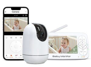 Écran LCD 5,0 pouces 1080P, téléphone pour bébé, audio bidirectionnel sans fil, berceuse, caméra WiFi, moniteur vidéo pour bébé avec application Tuya, caméra pour bébé - Product Image 2