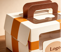 Boîte à gâteaux pour pâtisseries, boîte en papier biodégradable de qualité alimentaire avec poignée et fenêtre pour la pâtisserie maison