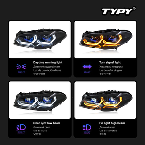 Ensemble de phares TYPY pour BMW Série 5 F10 F18 M5 2011-2017, feux de jour Angel Eyes, clignotants, feux de croisement - Product Image 5