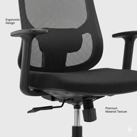 Chaise de bureau ergonomique réglable avec support lombaire pour la maison et le bureau, chaise de conférence avec accoudoirs en métal