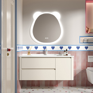 Nuevo y Moderno Mueble de Baño de Aluminio Resistente al Agua, Montado en la Pared, con Lavabo de Cerámica Integrado, Disponible en Stock - Product Image 2