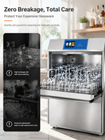 Lave-verres électrique professionnel en acier inoxydable, autonome, pour le nettoyage de verrerie dans les bars, pubs, restaurants et hôtels