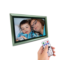 Pros Bingkai Foto Digital 32 ", Bingkai Foto Digital WiFi Layar IPS Kayu dengan Pengendali Jarak Jauh