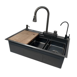 Kitchen Faucet Set 304 Stainless Steel Single Handle Pull Out <b>Spray</b> Deck <b>Mounted</b> Hot Cold Water - Product Image 2