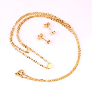 Conjunto de Joyería de Moda para Mujer, Aretes y Collar con Colgante de Corazón en Acero Inoxidable Chapado en Oro de 18K, Joyería Nupcial - Product Image 4