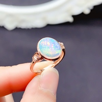 Factory Wholesale Customizable 925 Sterling Silver Natural White Opal Ring Birthday Party Engagement Gift Fine Jewelry